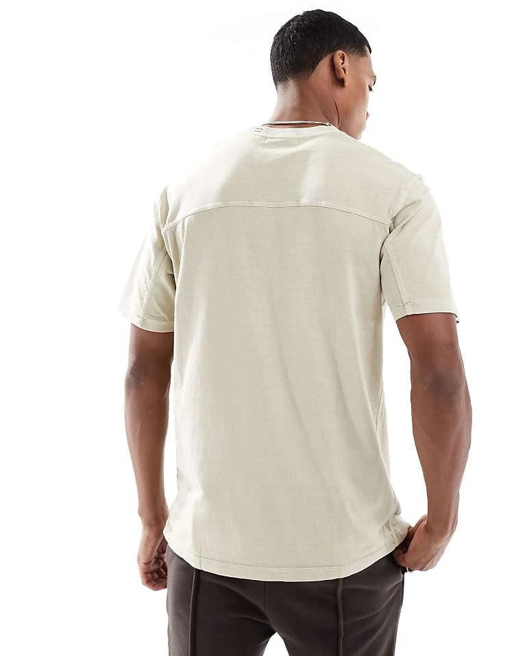 Superdry Contrast Stitch Pocket T-shirt In Washed Pelican Beige For Men 4 Superdry Contrast Stitch Pocket T-shirt In Washed Pelican Beige For Men - Image 2