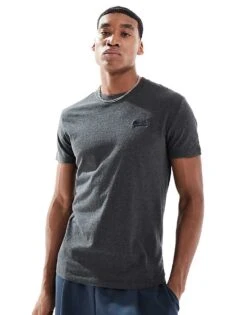 Superdry Cotton Essential Logo T-shirt In Eclipse Navy/olive Feeder For Men