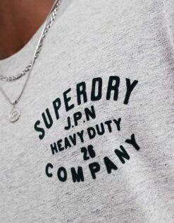 Superdry Machined Goods Workwear T-shirt In Athletic Grey Marl For Men -Mens Out Fit Deals 207307055 4