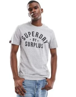 Superdry Surplus Graphic T-shirt In Surplus Grey Grindle For Men