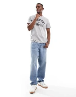 Superdry Surplus Graphic T-shirt In Surplus Grey Grindle For Men -Mens Out Fit Deals 207351621 3