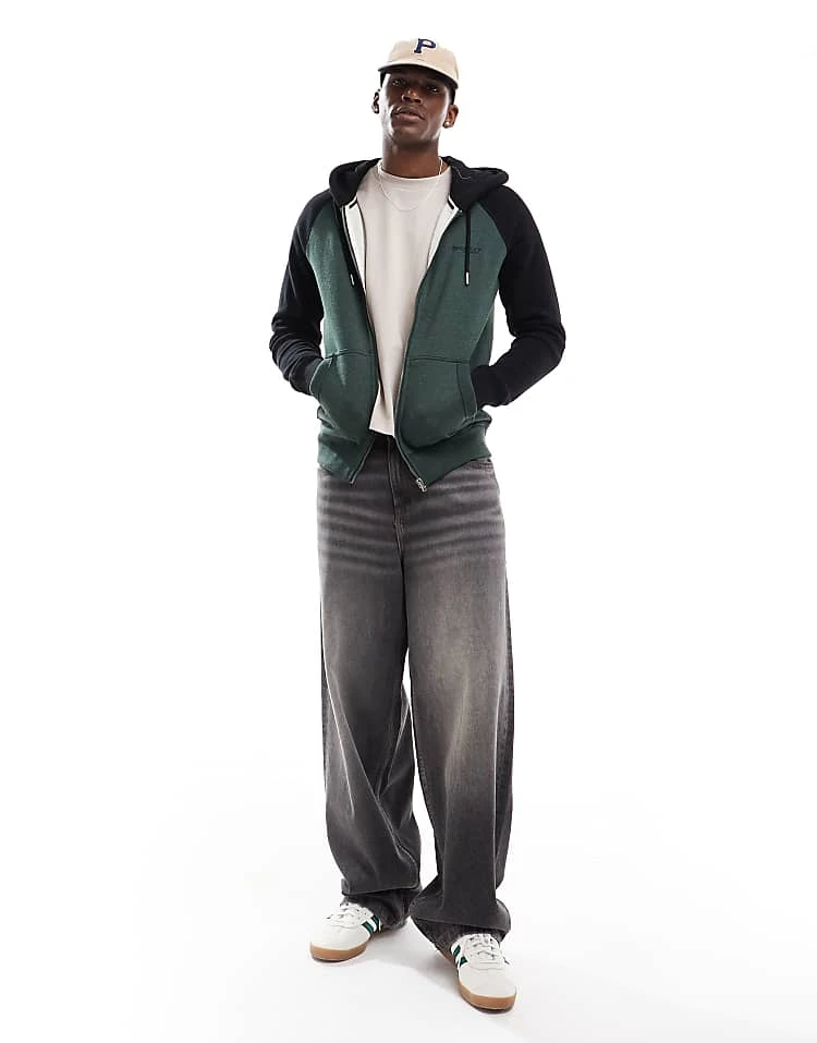 Superdry Essential Baseball Zip Hoodie In Deep Forest Green Marl/black For Men 7 Superdry Essential Baseball Zip Hoodie In Deep Forest Green Marl/black For Men - Image 5