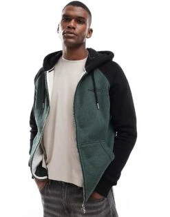 Superdry Essential Baseball Zip Hoodie In Deep Forest Green Marl/black For Men 9 Superdry Essential Baseball Zip Hoodie In Deep Forest Green Marl/black For Men -Mens Out Fit Deals 207352579 3