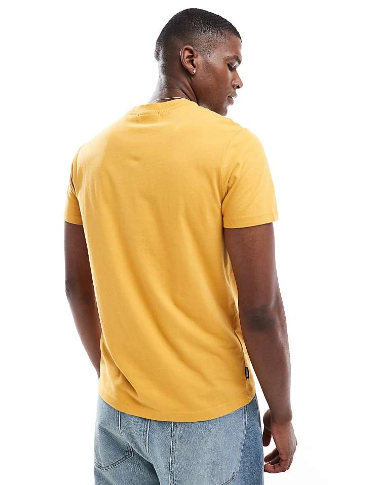 Superdry Cotton Essential Logo T-shirt In Winter Gold For Men 4 Superdry Cotton Essential Logo T-shirt In Winter Gold For Men - Image 2