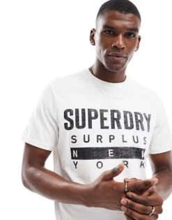 Superdry Surplus Graphic T-shirt In Off White For Men -Mens Out Fit Deals 207352622 1 offwhite 1