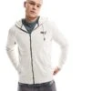 Superdry Essential Logo Washed Zip Hoodie In Washed Chalk For Men