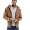 Superdry Borg Lined Zip Hoodie In Caramel Brown For Men -Mens Out Fit Deals 207403413 1 caramelbrown