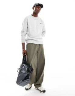 Superdry Essential Logo Crew Sweatshirt In Glacier Grey Marl For Men -Mens Out Fit Deals 207403414 4