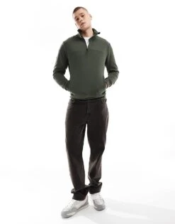 Superdry Tech Loose Half Zip Sweatshirt In Dark Moss Green For Men 9 Superdry Tech Loose Half Zip Sweatshirt In Dark Moss Green For Men -Mens Out Fit Deals 207403430 3