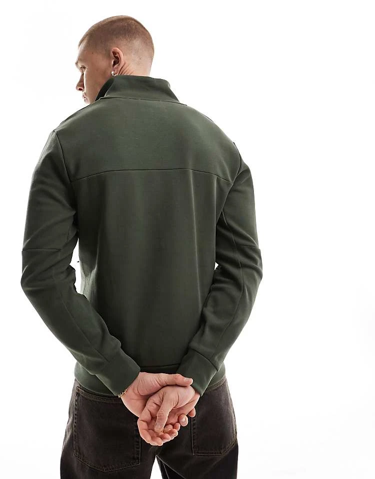 Superdry Tech Loose Half Zip Sweatshirt In Dark Moss Green For Men 6 Superdry Tech Loose Half Zip Sweatshirt In Dark Moss Green For Men - Image 4