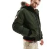 Superdry Everest Faux Fur Bomber Jacket In Army Green For Men -Mens Out Fit Deals 207403495 1 armygreen