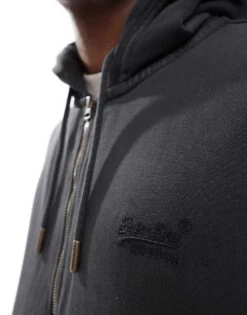 Superdry Essential Logo Washed Zip Hoodie In Washed Black For Men 10 Superdry Essential Logo Washed Zip Hoodie In Washed Black For Men -Mens Out Fit Deals 207403496 4