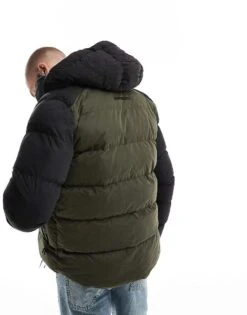 Superdry Hood Colour Block Sport Puffer In Black For Men Black Colourblock -Mens Out Fit Deals 207403558 4