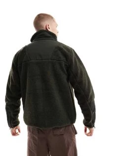 Superdry Expedition Borg Hybrid Jacket In Surplus Goods Olive Green For Men -Mens Out Fit Deals 207404147 4