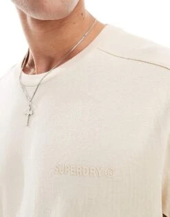 Superdry Tech Relaxed T-shirt In Tapioca Cream Beige For Men -Mens Out Fit Deals 207404294 3