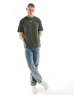 Superdry Tech Relaxed T-shirt In Dark Moss Green For Men -Mens Out Fit Deals 207404336 3