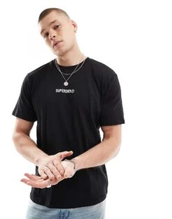 Superdry Micro Logo Graphic Loose T-shirt In Black For Men -Mens Out Fit Deals 207404530 3