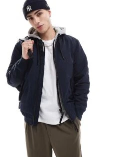 Superdry Military Hooded Ma1 Jacket In Eclipse Navy For Men