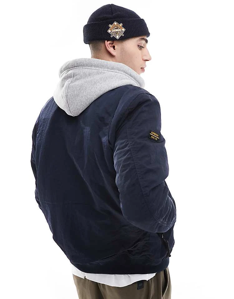 Superdry Military Hooded Ma1 Jacket In Eclipse Navy For Men 4 Superdry Military Hooded Ma1 Jacket In Eclipse Navy For Men - Image 2