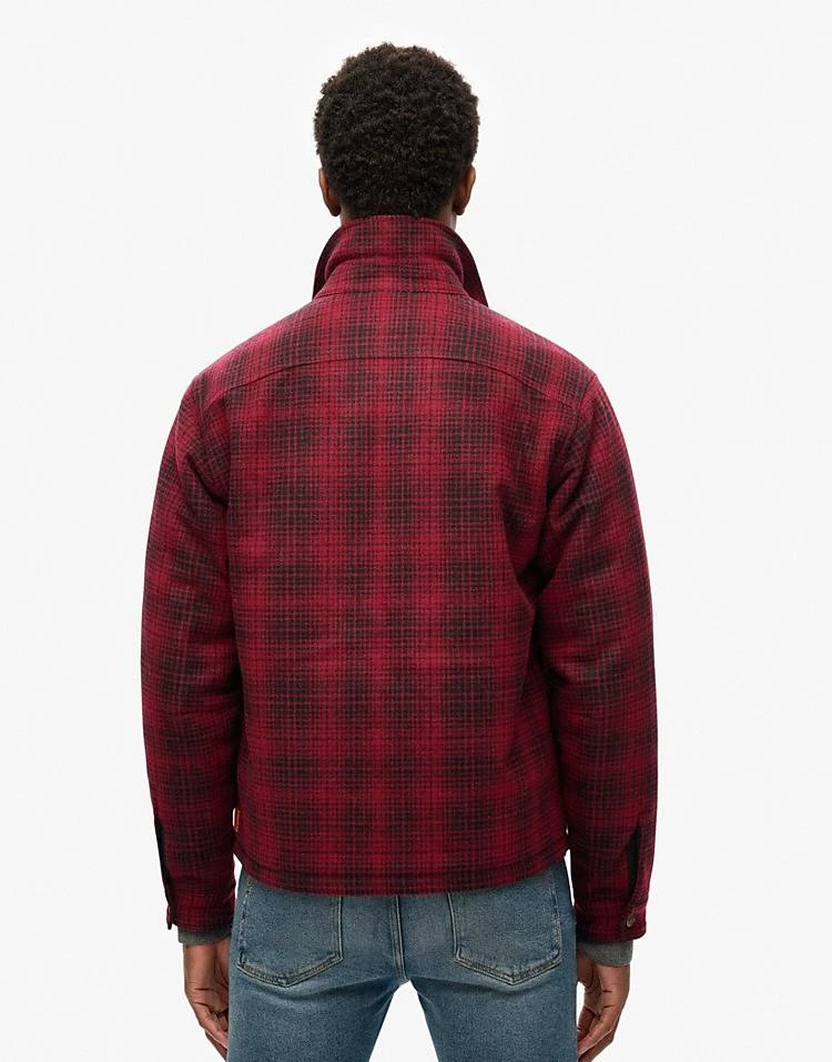 Superdry Surplus Wool Check Zip Through Overshirt In Haze Scarlett Ombre For Men 5 Superdry Surplus Wool Check Zip Through Overshirt In Haze Scarlett Ombre For Men - Image 3