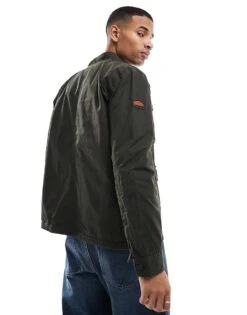 Superdry Wax Jacket In Surplus Goods Olive Green For Men -Mens Out Fit Deals 207650079 3