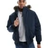 Superdry Everest Faux Fur Bomber Jacket In Eclipse Navy For Men -Mens Out Fit Deals 207650202 1 eclipsenavy