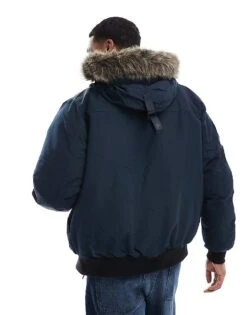 Superdry Everest Faux Fur Bomber Jacket In Eclipse Navy For Men 8 Superdry Everest Faux Fur Bomber Jacket In Eclipse Navy For Men -Mens Out Fit Deals 207650202 2
