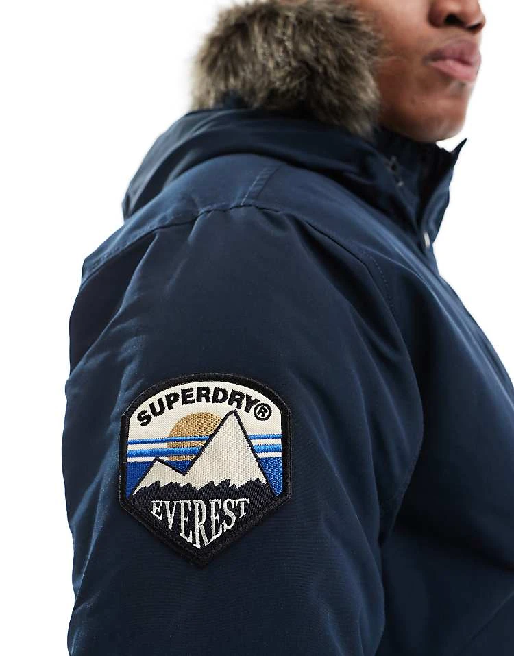 Superdry Everest Faux Fur Bomber Jacket In Eclipse Navy For Men 5 Superdry Everest Faux Fur Bomber Jacket In Eclipse Navy For Men - Image 3