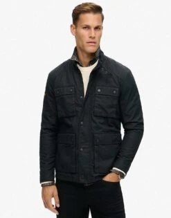 Superdry Wax Jacket In Eclipse Navy For Men
