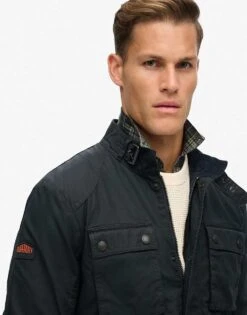 Superdry Wax Jacket In Eclipse Navy For Men -Mens Out Fit Deals 207650209 3