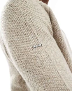 Superdry Chunky Raglan Jumper In White Pepper Beige For Men -Mens Out Fit Deals 207650305 4