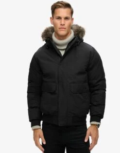 Superdry Everest Faux Fur Bomber Jacket In Jet Black For Men 11 Superdry Everest Faux Fur Bomber Jacket In Jet Black For Men -Mens Out Fit Deals 207650368 1 jetblack 1