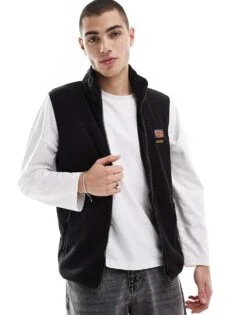 Superdry Active Fleece Gilet In Black For Men