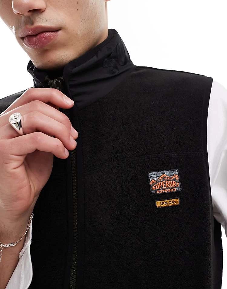 Superdry Active Fleece Gilet In Black For Men 5 Superdry Active Fleece Gilet In Black For Men - Image 3