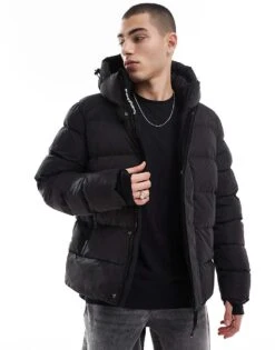 Superdry Hooded Microfibre Sport Puffer Jacket In Black For Men 11 Superdry Hooded Microfibre Sport Puffer Jacket In Black For Men -Mens Out Fit Deals 207702813 1 black 1