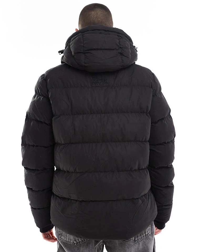 Superdry Hooded Microfibre Sport Puffer Jacket In Black For Men 5 Superdry Hooded Microfibre Sport Puffer Jacket In Black For Men - Image 3