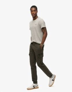 Superdry Para Cargo Slim Pants In Dark Grey Green For Men