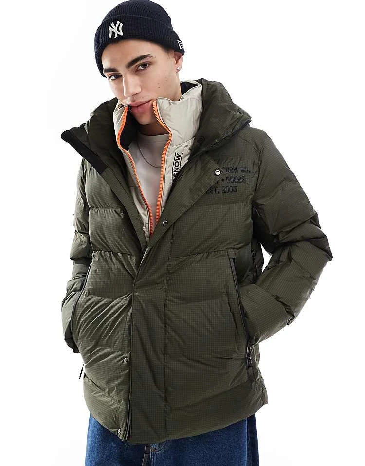 Superdry Hooded Microfibre Sport Puffer Jacket In Army Khaki For Men 7 Superdry Hooded Microfibre Sport Puffer Jacket In Army Khaki For Men - Image 5