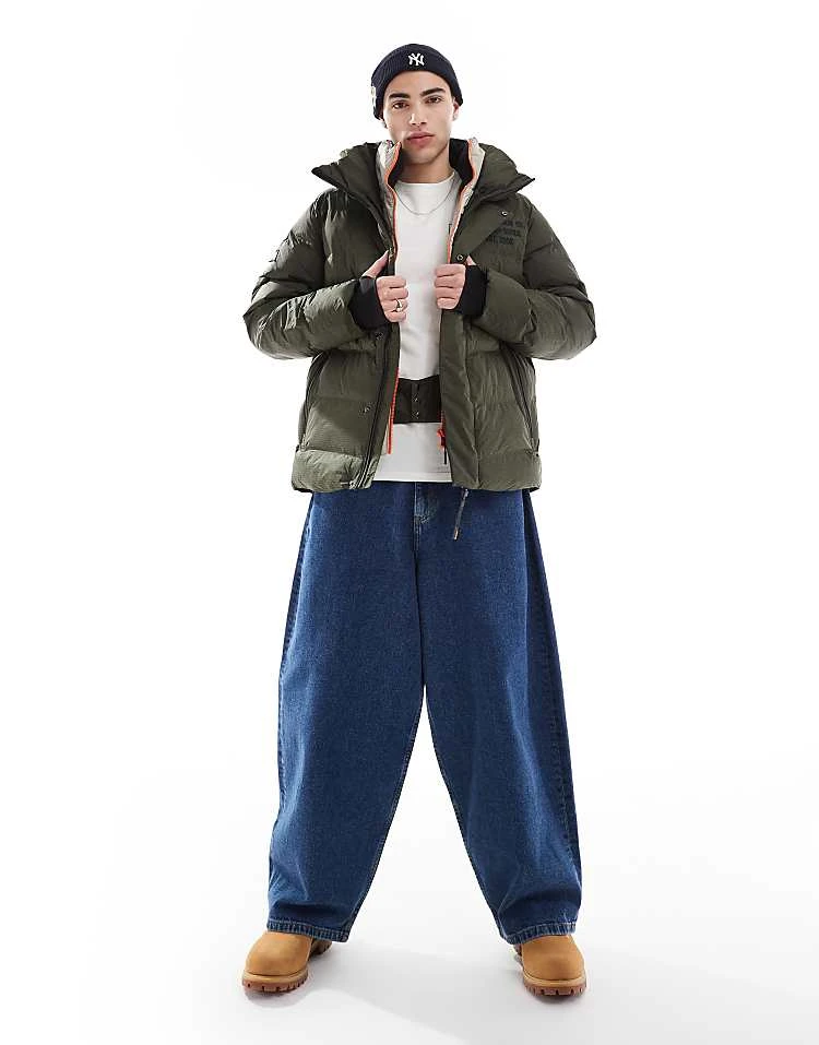 Superdry Hooded Microfibre Sport Puffer Jacket In Army Khaki For Men 4 Superdry Hooded Microfibre Sport Puffer Jacket In Army Khaki For Men - Image 2