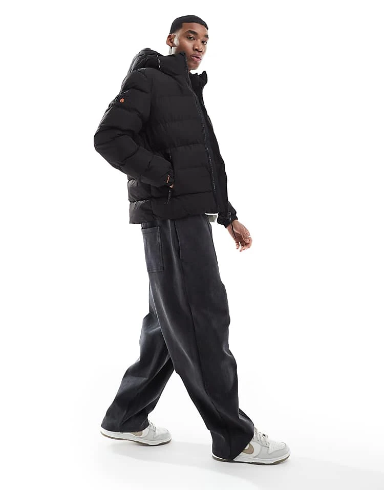 Superdry Hooded Sports Puffer Jacket In Black For Men 4 Superdry Hooded Sports Puffer Jacket In Black For Men - Image 2