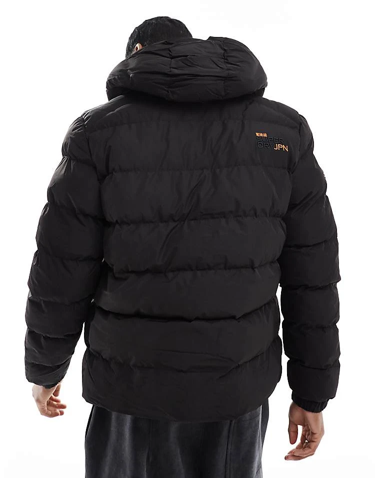 Superdry Hooded Sports Puffer Jacket In Black For Men 5 Superdry Hooded Sports Puffer Jacket In Black For Men - Image 3