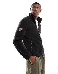 Superdry Active Full Zip Fleece In Black For Men