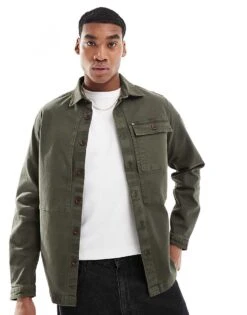 Superdry Utility Overshirt In Chive Green For Men -Mens Out Fit Deals 207734022 1 chivegreen 1
