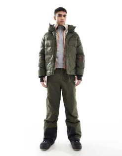 Superdry Ski Sport Puffer Jacket In Army Khaki For Men -Mens Out Fit Deals 207771398 3