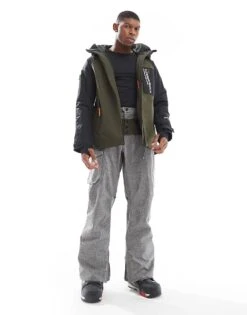 Superdry Ski Freestyle Core Jacket In Army Khaki For Men -Mens Out Fit Deals 207778618 3