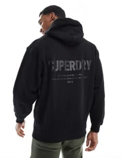Superdry Utility Sport Logo Loose Hoodie In Black For Men -Mens Out Fit Deals 207813431 1 black 1