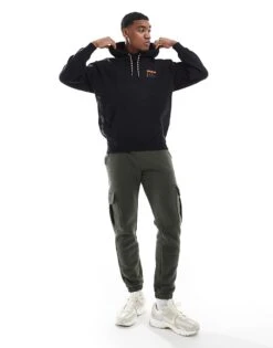 Superdry Utility Sport Logo Loose Hoodie In Black For Men -Mens Out Fit Deals 207813431 3