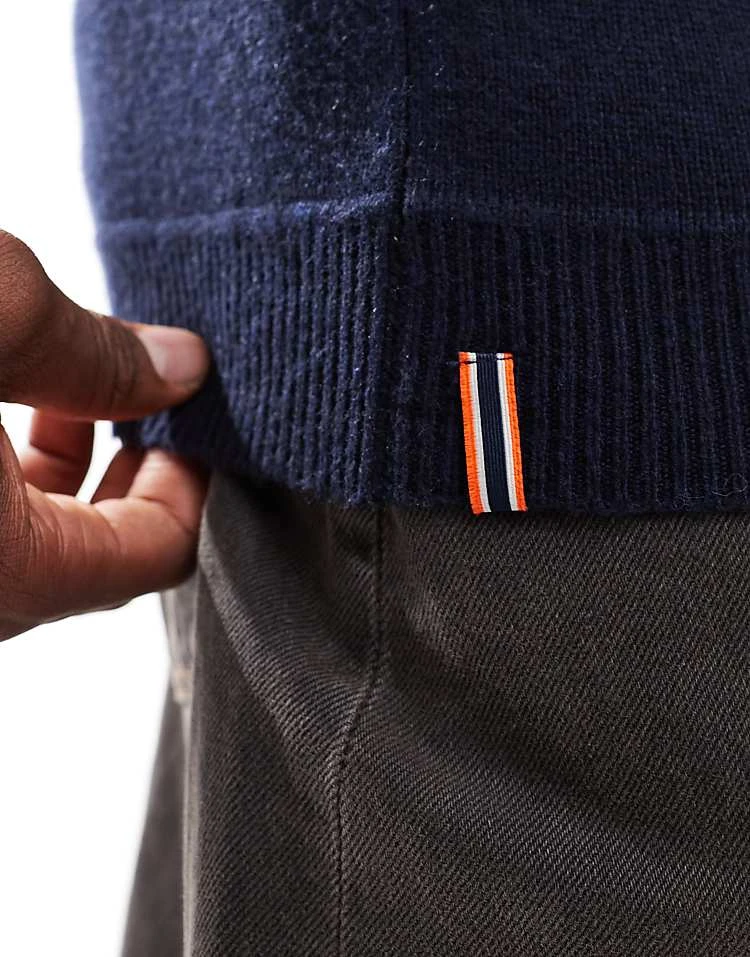 Superdry Essential Slim Fit Crew Jumper In Navy Marl For Men 6 Superdry Essential Slim Fit Crew Jumper In Navy Marl For Men - Image 4