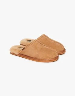 Superdry Suede Mule Slippers In Tan For Men