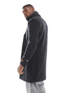 Superdry Tailored 2 In 1 Town Coat In Black Herringbone For Men -Mens Out Fit Deals 207887552 4